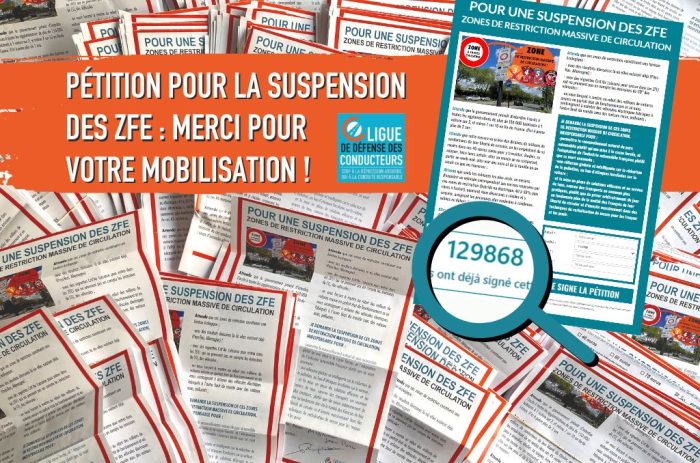 Suspension des ZFE : votre mobilisation ne faiblit pas