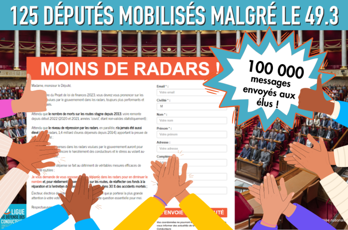 Députés et Ligue de Défense des Conducteurs s’entendent sur la nécessité de réaffecter l’argent des radars à l’entretien des routes