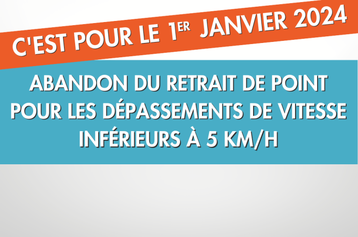 Abandon du retrait de point pour les dépassements de vitesse inférieurs à 5 km/h&nbsp;: c’est pour le 1er janvier 2024