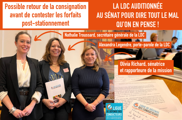 Retour de la consignation pour contester un forfait post-stationnement : la Ligue de Défense des Conducteurs s’y oppose, le Sénat nous entend