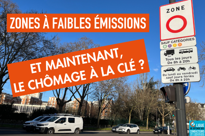 Zones à faibles émissions&nbsp;: le chômage pour un demi-million de conducteurs ?