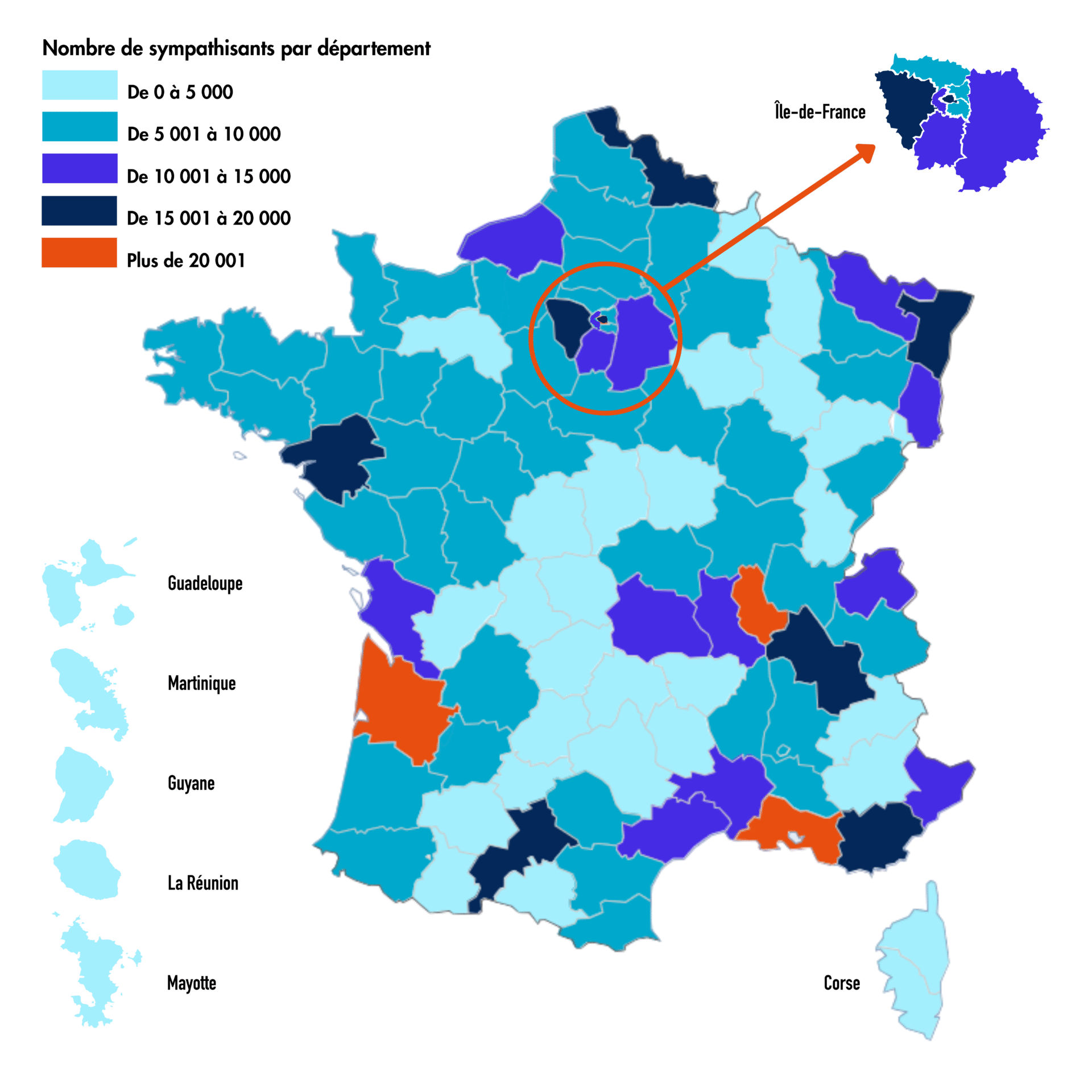 Carte de présence en France